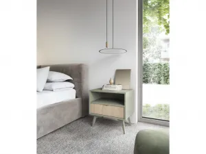 ArtPS Nočný stolík TIMBER S54 | béžová/zelená