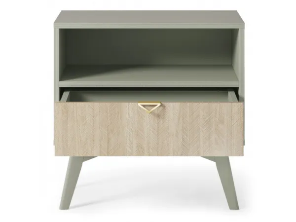 ArtPS Nočný stolík TIMBER S54 | béžová/zelená