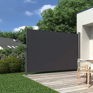 SONGMICS Boční markýza 160x350 cm kouřově šedá