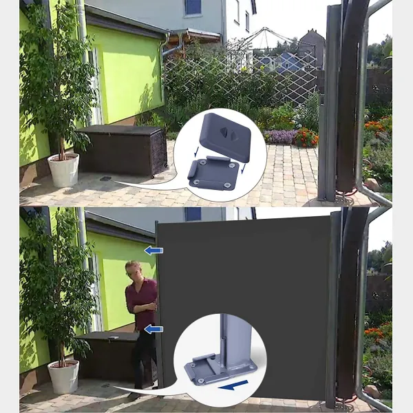 SONGMICS Boční markýza 160x350 cm kouřově šedá