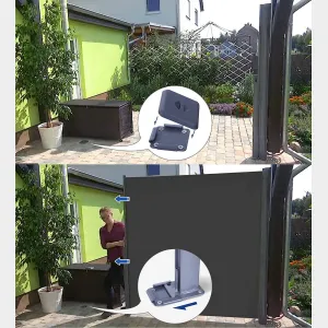 SONGMICS Boční markýza 160x350 cm kouřově šedá