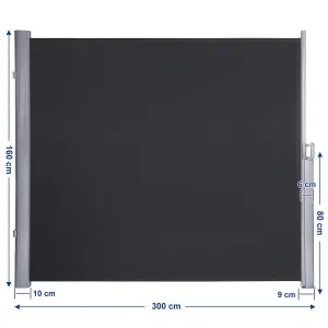 SONGMICS Bočná markíza 160x300 cm dymovo sivá