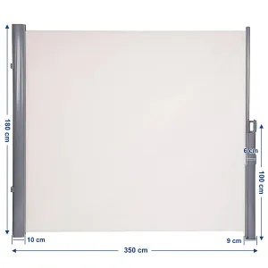 SONGMICS Bočná markíza 180x350 cm béžová