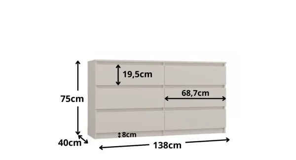 TP Living Komoda MALWA M6 140 cm kašmír