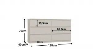 TP Living Komoda MALWA M6 140 cm kašmír