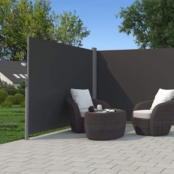 SONGMICS Obojstranná bočná markíza 160x600 cm dymovo sivá
