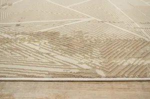 Koberec Allora Plus F356A trojuholníky, béžový / zlatý