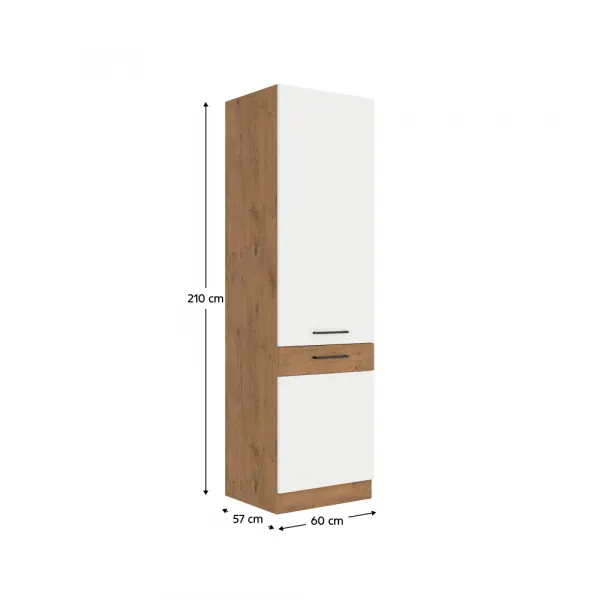 Vysoká skrinka VEGA 60 DK-210 2F Tempo Kondela Biela lesk
