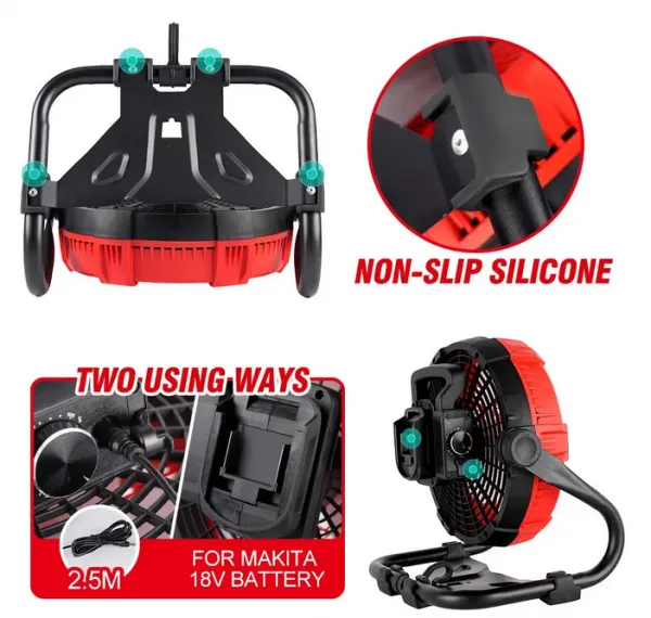 Onevan 500W 20000rpm AKU elektrický výkoný pracovný ventilátor aj na 220V. Vhodný pre batériu MAKITA 18V Batéria: 2ks batéria