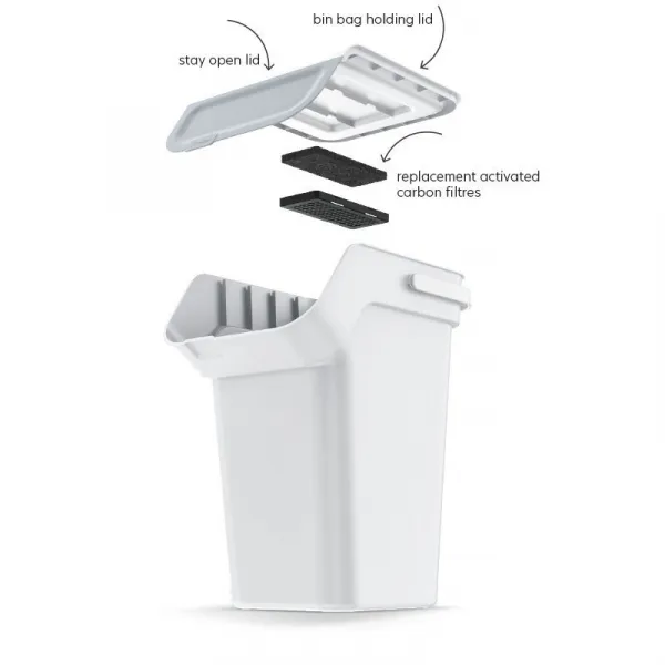 Prosperplast Odpadkový kôš s filtrom KADDI 20 L popolavo sivý