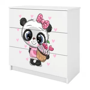 Kocot kids Detská komoda BABYDREAMS Panda biela