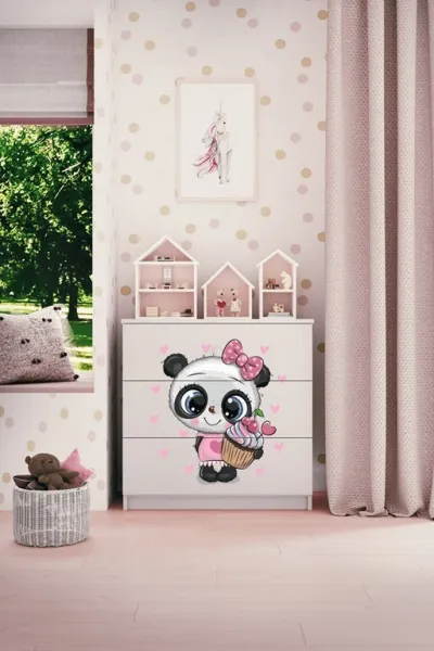 Kocot kids Detská komoda BABYDREAMS Panda biela