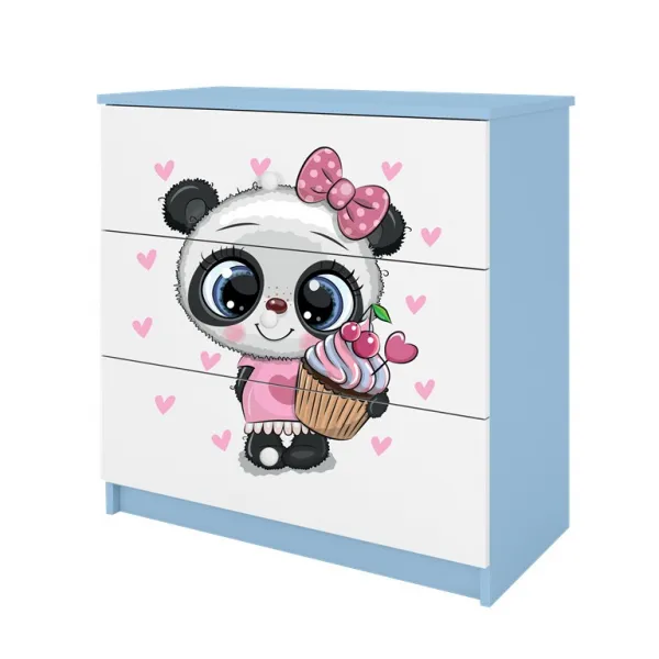 Kocot kids Detská komoda BABYDREAMS Panda modrá