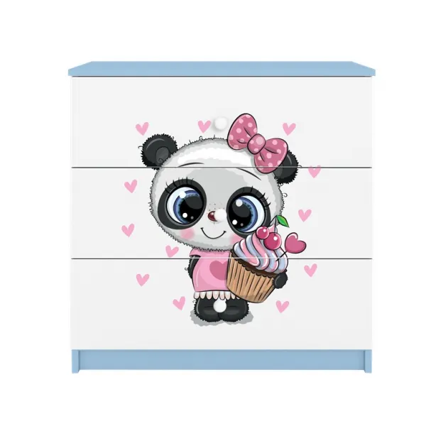 Kocot kids Detská komoda BABYDREAMS Panda modrá
