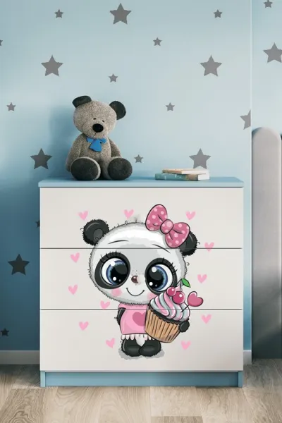 Kocot kids Detská komoda BABYDREAMS Panda modrá
