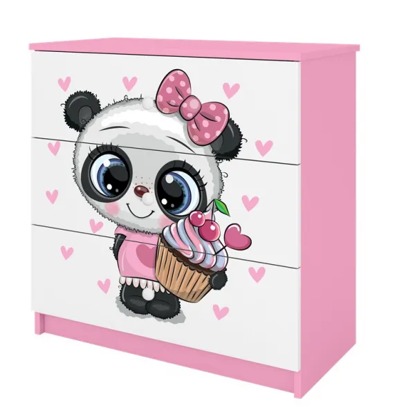 Kocot kids Detská komoda BABYDREAMS Panda ružová