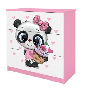 Kocot kids Detská komoda BABYDREAMS Panda ružová