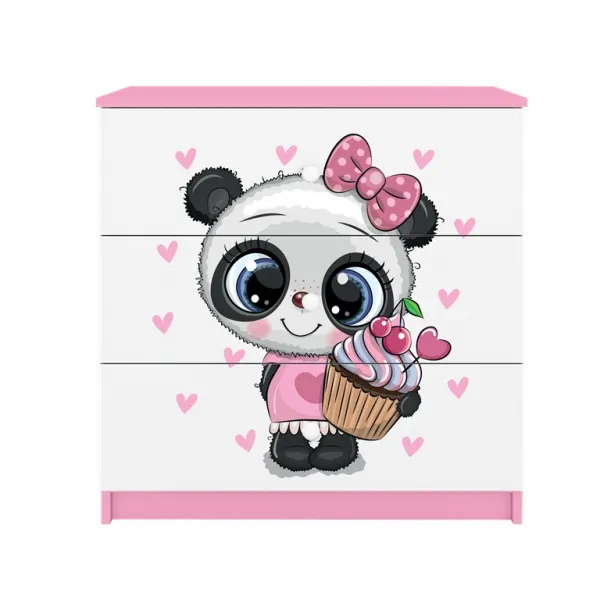 Kocot kids Detská komoda BABYDREAMS Panda ružová