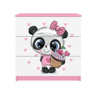 Kocot kids Detská komoda BABYDREAMS Panda ružová