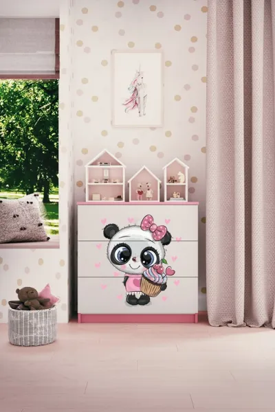Kocot kids Detská komoda BABYDREAMS Panda ružová