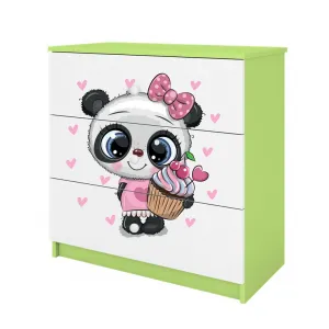 Kocot kids Detská komoda BABYDREAMS Panda zelená