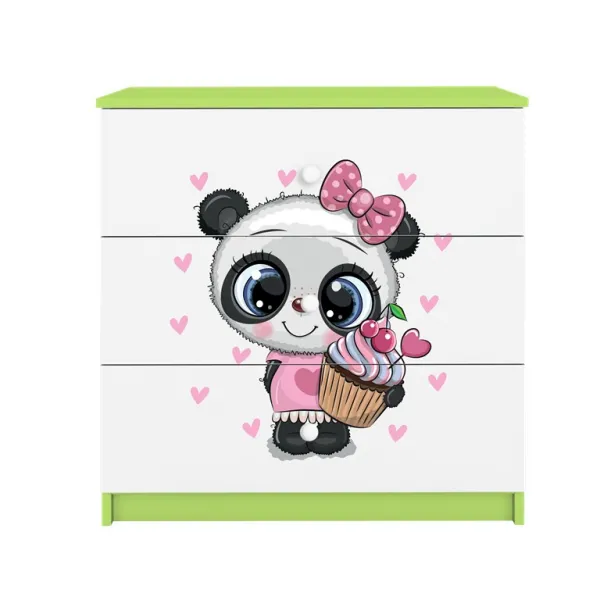 Kocot kids Detská komoda BABYDREAMS Panda zelená