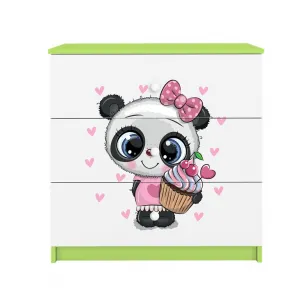 Kocot kids Detská komoda BABYDREAMS Panda zelená