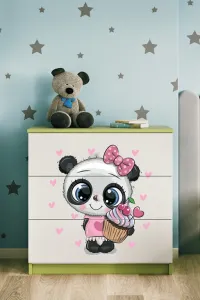 Kocot kids Detská komoda BABYDREAMS Panda zelená