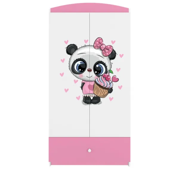 Kocot kids Detská šatníková skriňa BABYDREAMS Panda ružová