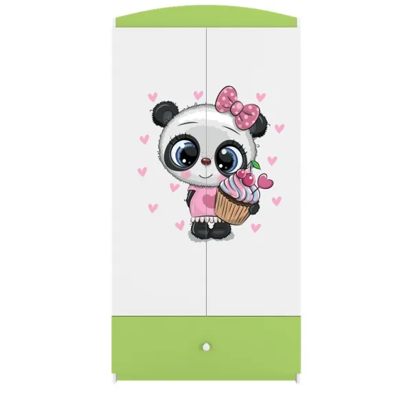 Kocot kids Detská šatníková skriňa BABYDREAMS Panda zelená