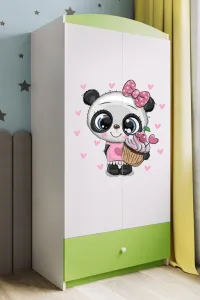 Kocot kids Detská šatníková skriňa BABYDREAMS Panda zelená