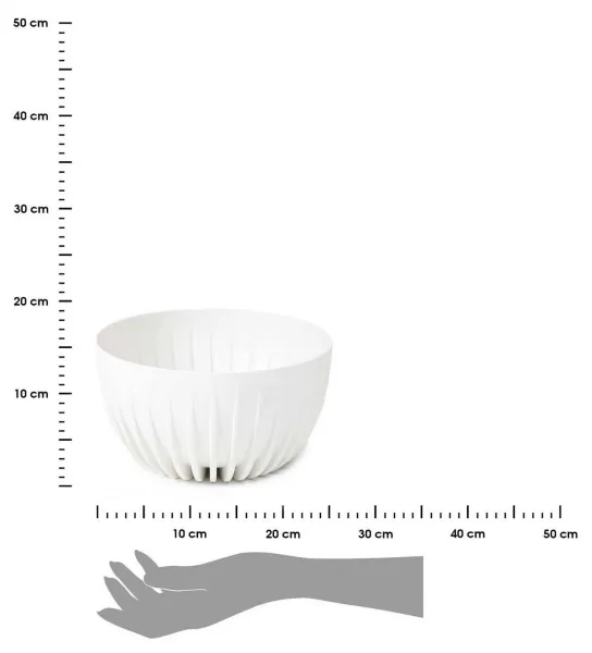 HowHomely Kvetináč STRIPPED ECO 24 cm biely