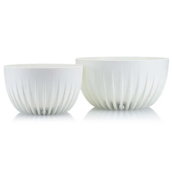 HowHomely Kvetináč STRIPPED ECO 24 cm biely