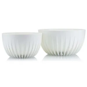 HowHomely Kvetináč STRIPPED ECO 24 cm biely