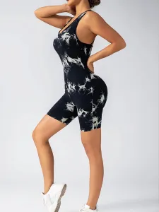 Legínovo Push-up overal čierny mramor Veľkosť: M