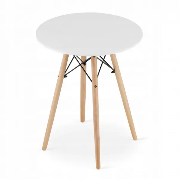 Okrúhly stolový set TODI 60 cm biely + 2 stoličky OSAKA modré