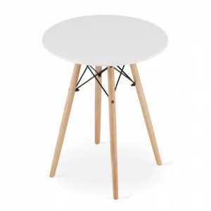 Okrúhly stolový set TODI 60 cm biely + 2 stoličky OSAKA modré
