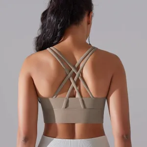 Legínovo Fitness top hnedý Veľkosť: S