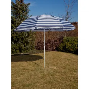 Slnečník plážový 230 cm, Happy Green, modré pruhy