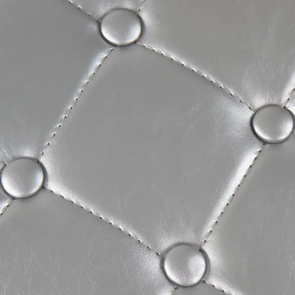 Klubové kreslo s taburetom Chesterfield, strieborné