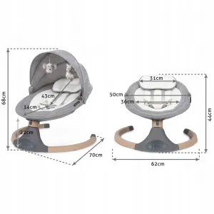 JAKS Vibračná hojdačka Luxi Dark Melange/Wooden