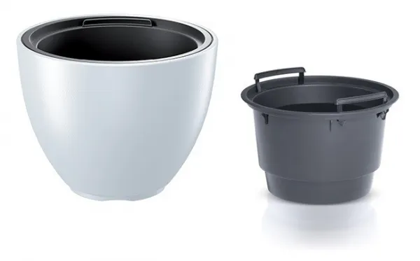 Prosperplast Kvetináč s vkladom HEOSE III biely, variant 39,5 cm