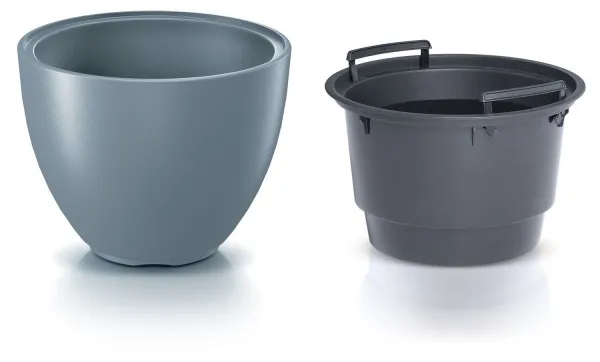 Prosperplast Kvetináč s vkladom HEOSE III svetlo šedý, variant 29,8 cm