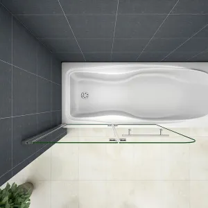 H K - Vaňová zástena S22H 120x140cm - dvojdielna sklopná, číre sklo SE-S22H-12