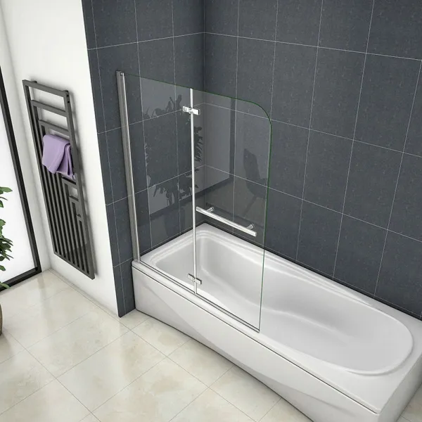 H K - Vaňová zástena S22H 120x140cm - dvojdielna sklopná, číre sklo SE-S22H-12