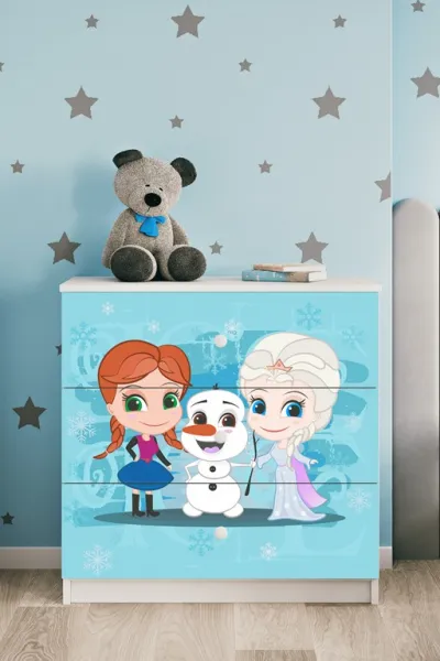 Kocot kids Detská komoda BABYDREAMS Snehové princezné biela