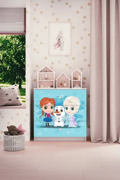Kocot kids Detská komoda BABYDREAMS Snehové princezné biela