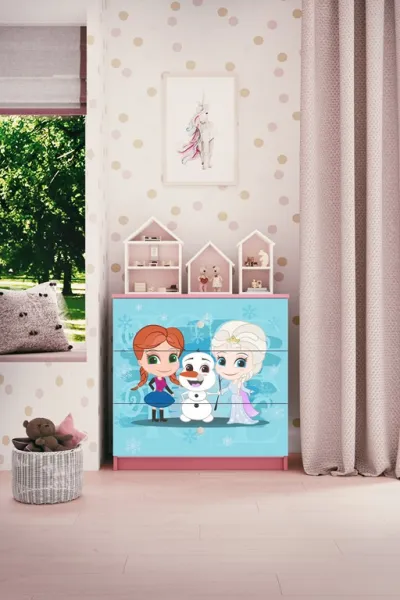 Kocot kids Detská komoda BABYDREAMS Snehové princezné ružová