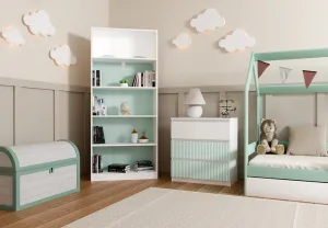 TP Living Detská komoda MALWA M3 ARTESO bielo-zelená