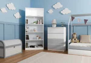 TP Living Detská komoda MALWA M4 ARTESO bielo-modrá